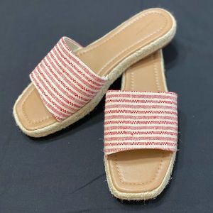 Universal Thread Maren red/white square toe espadrille sandals NWOT (size 11)